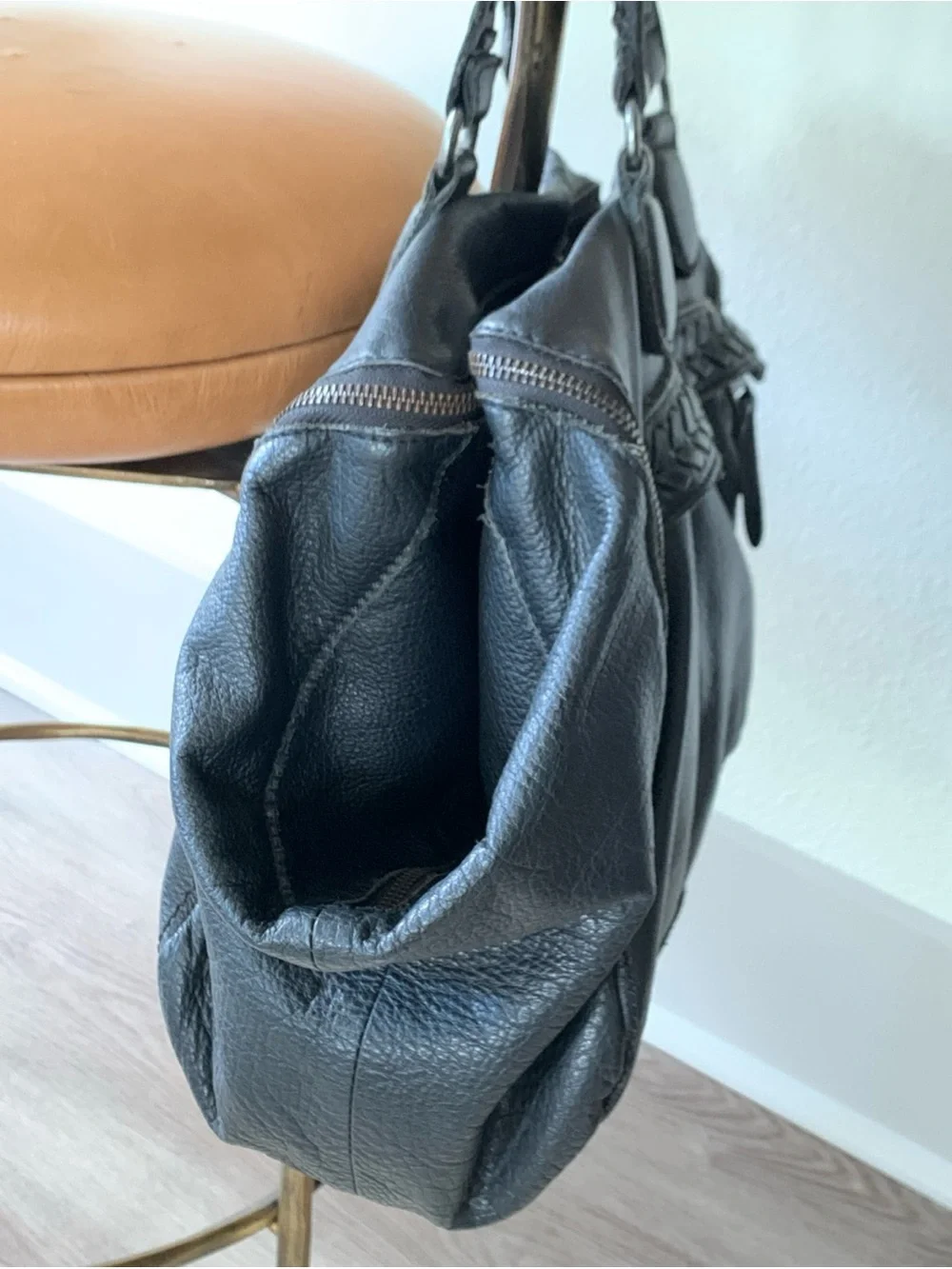 Liebeskind Black Leather Kayla Large Satchel Bag